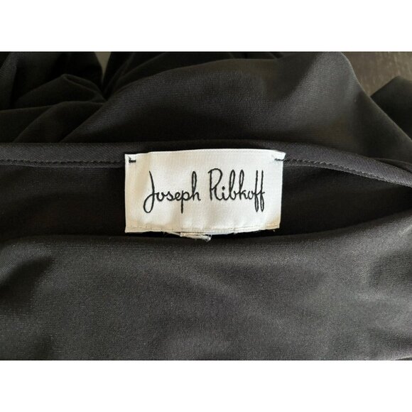 JOSEPH RIBKOFF Top Feature Sleeve Jersey Knit Hankerchief Hem Black Size 14? - Picture 7 of 7